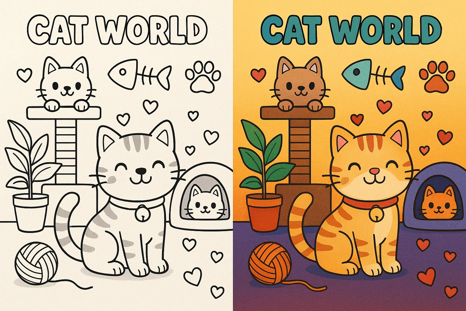 Cat Coloring Pages for Kids and Adults - Free Printables PDF