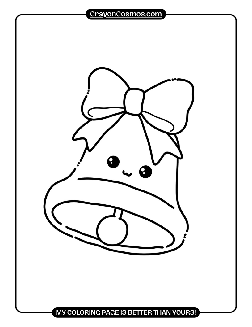 11.A-cute-Christmas-bell-with-bow-Coloring-Pages