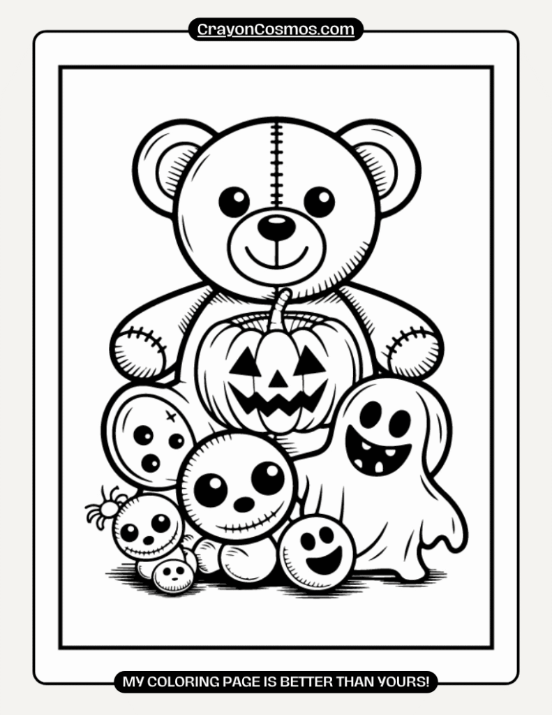 Free Cute Creepy Halloween Coloring Pages for Kids and Adults - Free ...
