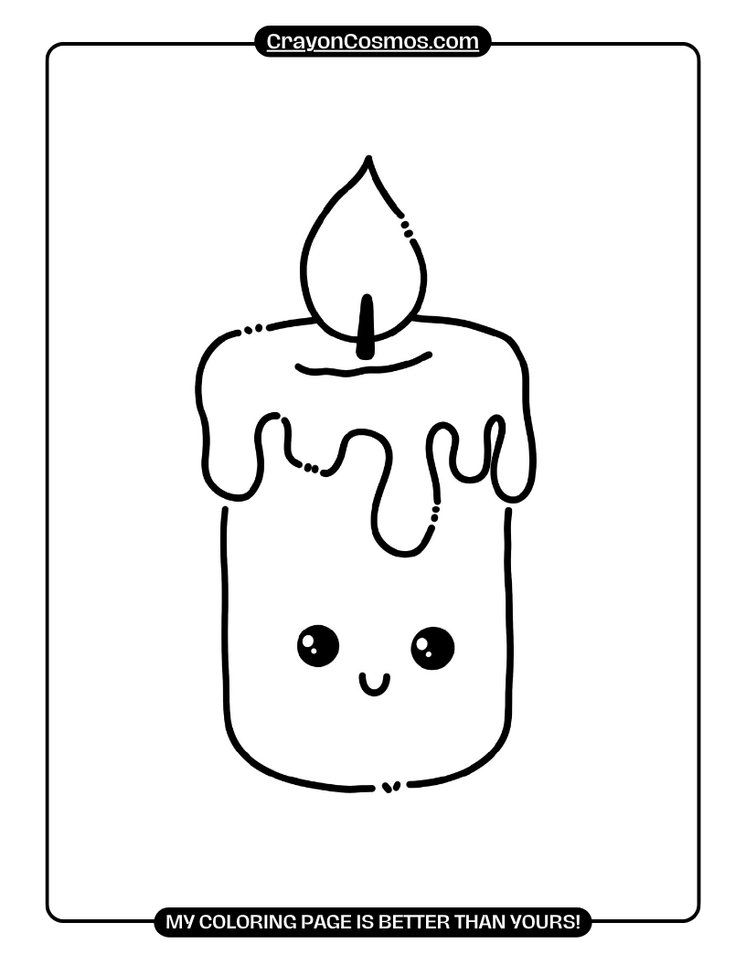 16.A-cute-candle-with-a-face-Coloring-Pages
