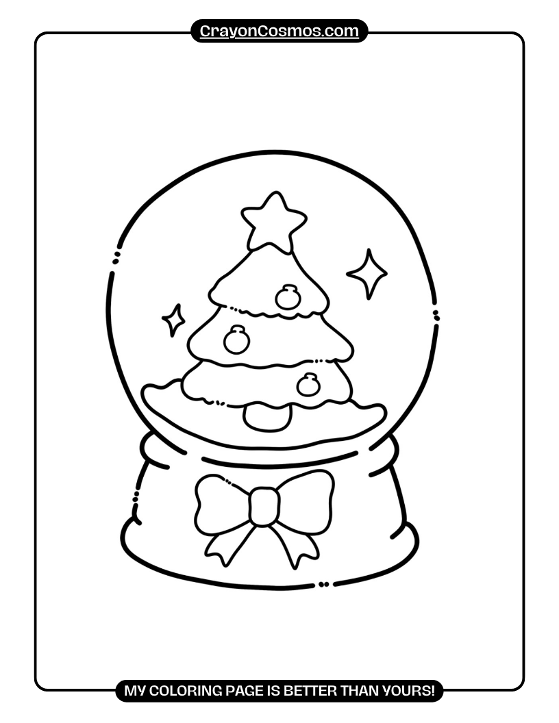 17.A-snow-globe-with-Christmas-tree-Coloring-Pages