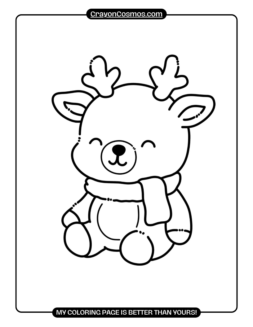 18.A-cute-reindeer-wearing-a-scarf-Coloring-Pages