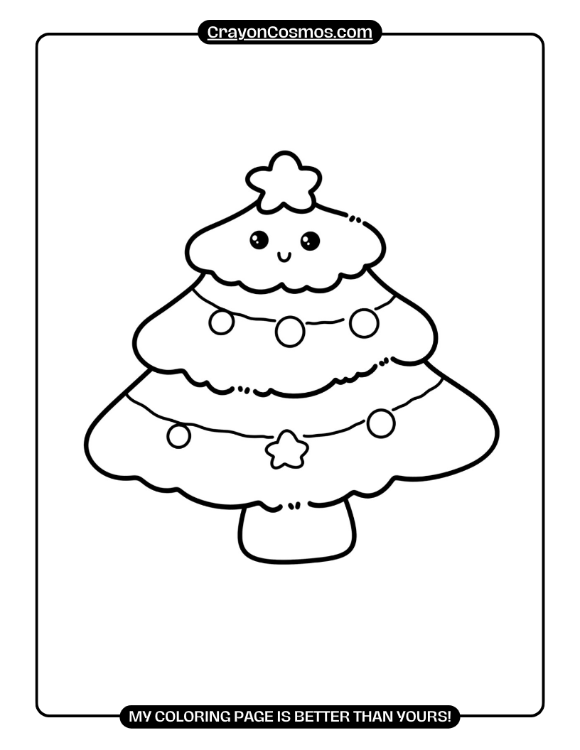 2.A-happy-smiling-Christmas-tree-decoration-Coloring-Pages