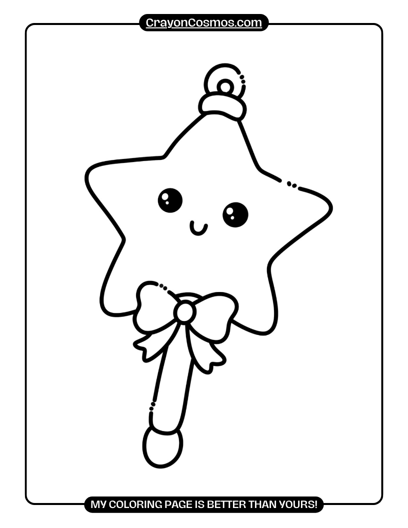20.A-cute-star-wand-with-bow-Coloring-Pages
