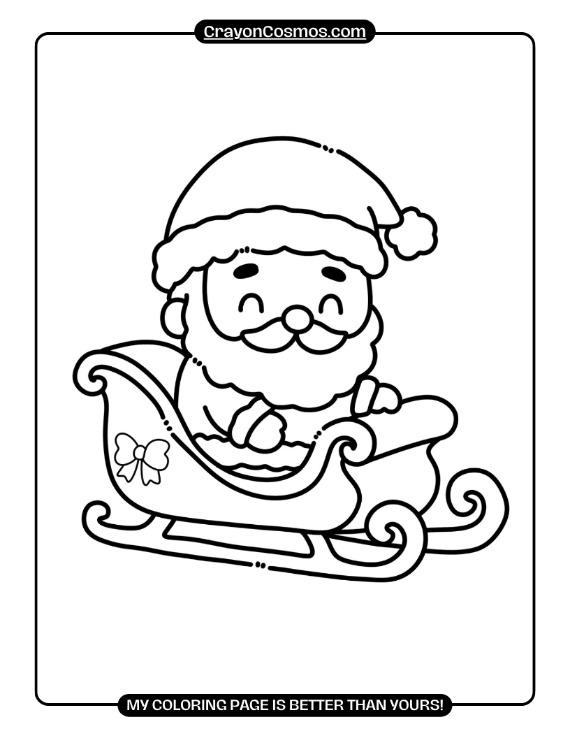 24.A-happy-Santa-in-his-sleigh-Coloring-Pages