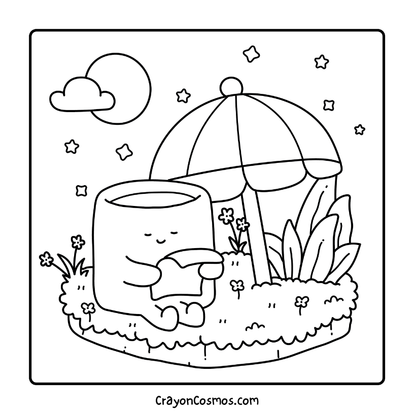 6.Marshmallow-reading-outside