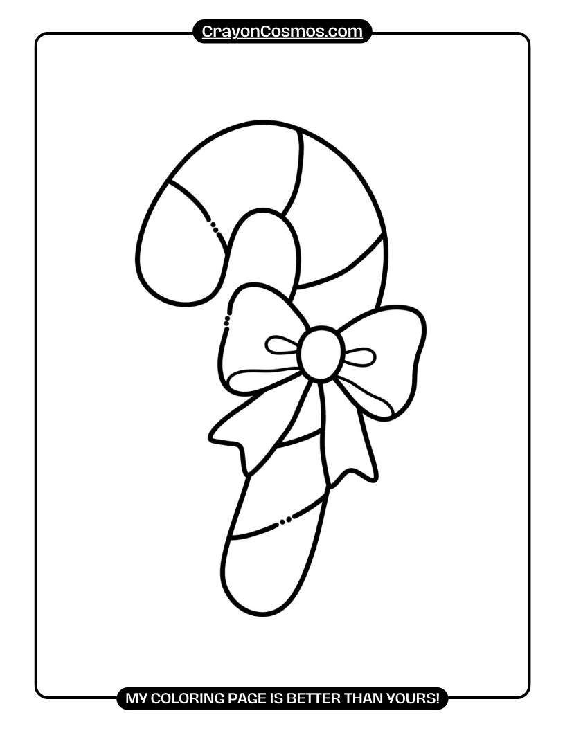 9.A-candy-cane-with-a-bow-Coloring-Pages