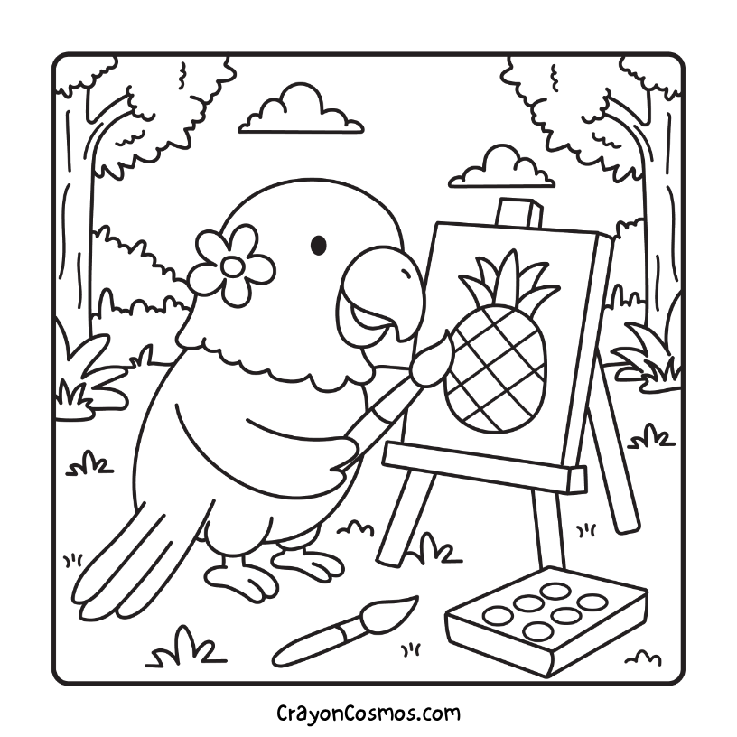 7.Bird-painting-a-pineapple