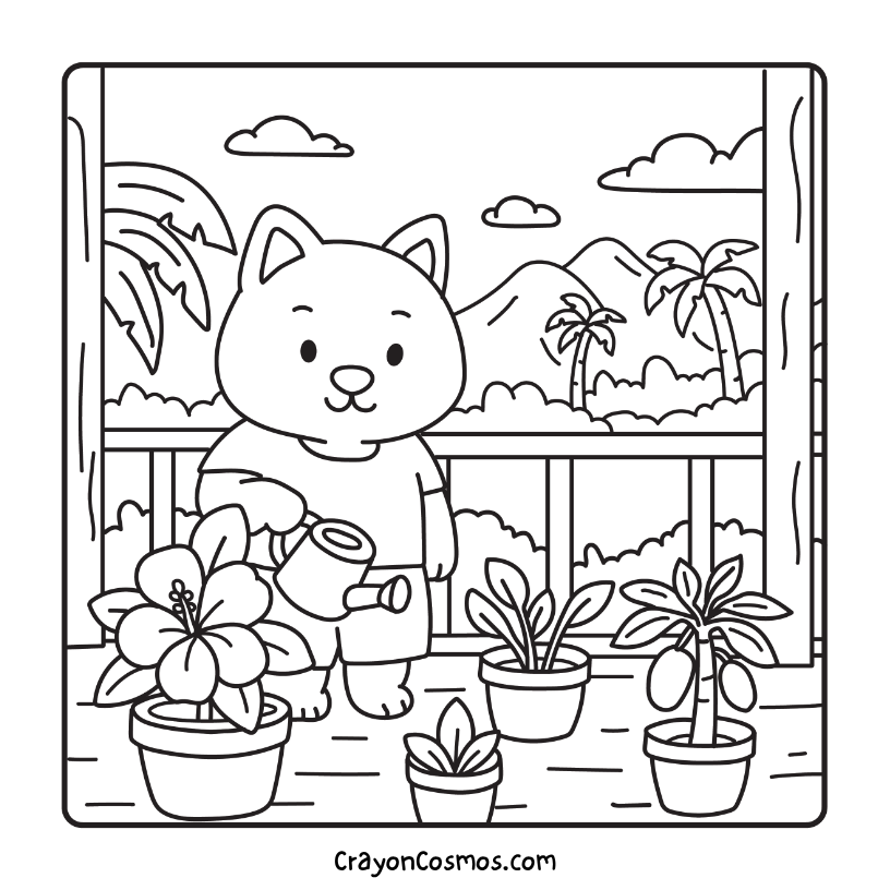9.Cat-watering-plants