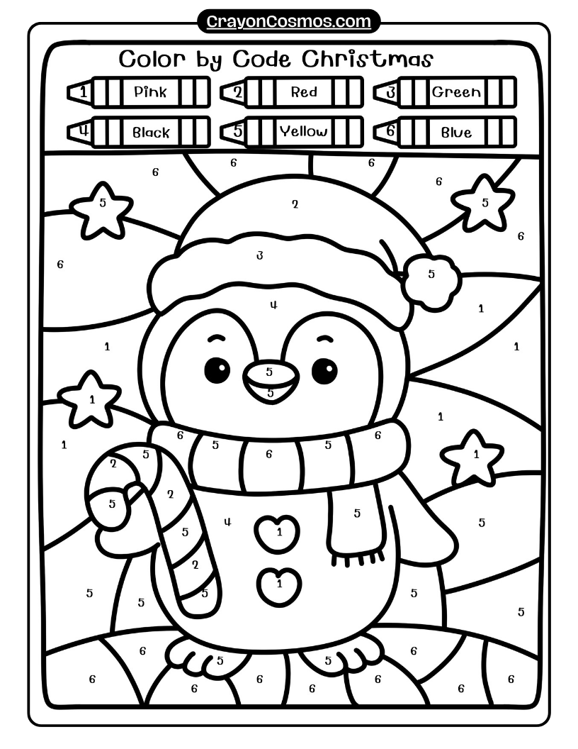 12.Penguin-with-candy-cane-coloring-by-number-page