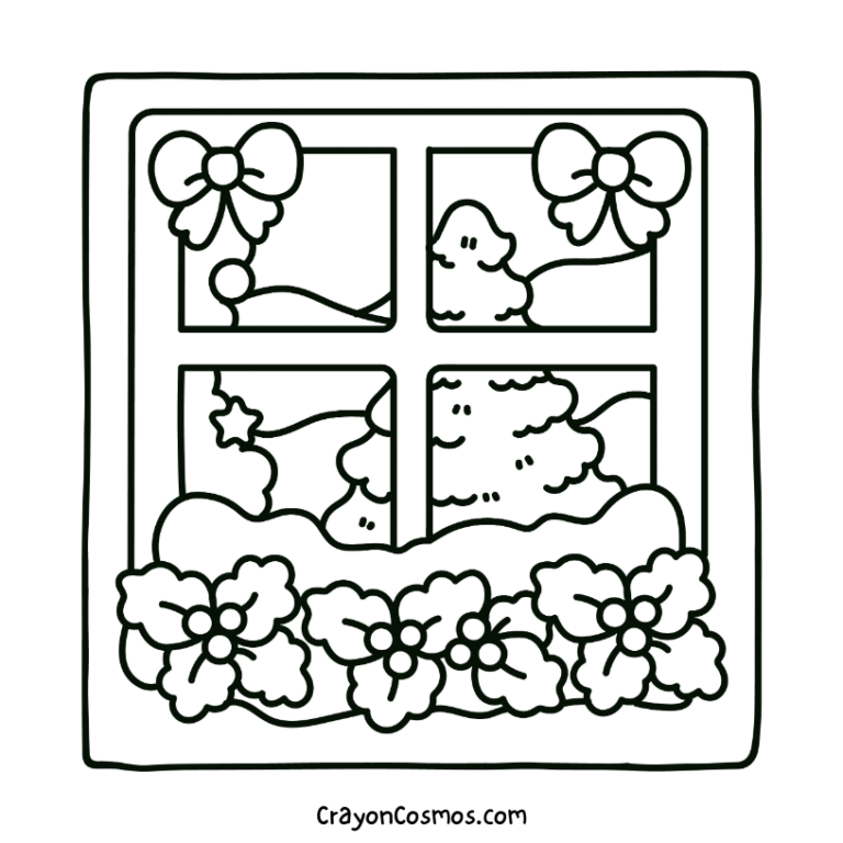 Window Prinatables 15+ Christmas Window Coloring Pages - Free Printables PDF