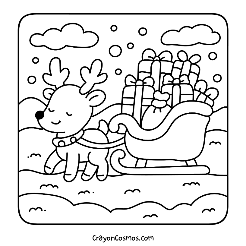 15.Reindeer-pulling-sled-with-gifts