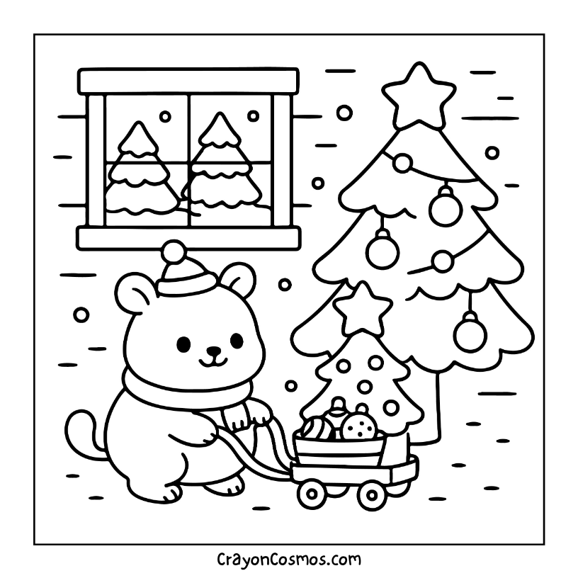 17.Bear-pushing-cart-of-gifts