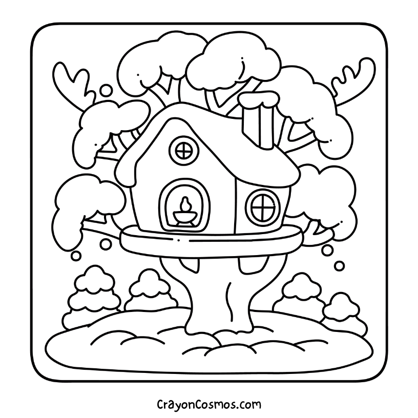 2.Treehouse-in-winter-forest