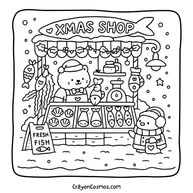 24.Bear-selling-fresh-fish