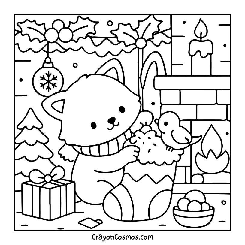26.Cat-putting-gift-in-stocking