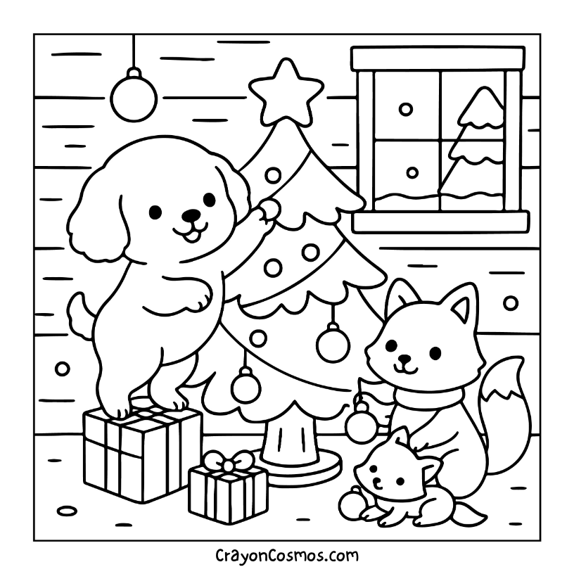 3.Dog-decorating-Christmas-tree
