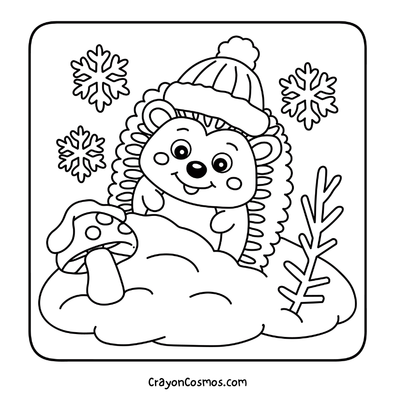 3.Hedgehog-hiding-behind-mushroom