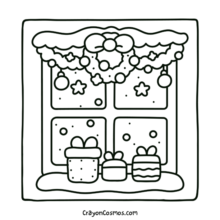 Window Prinatables 15+ Christmas Window Coloring Pages - Free Printables PDF