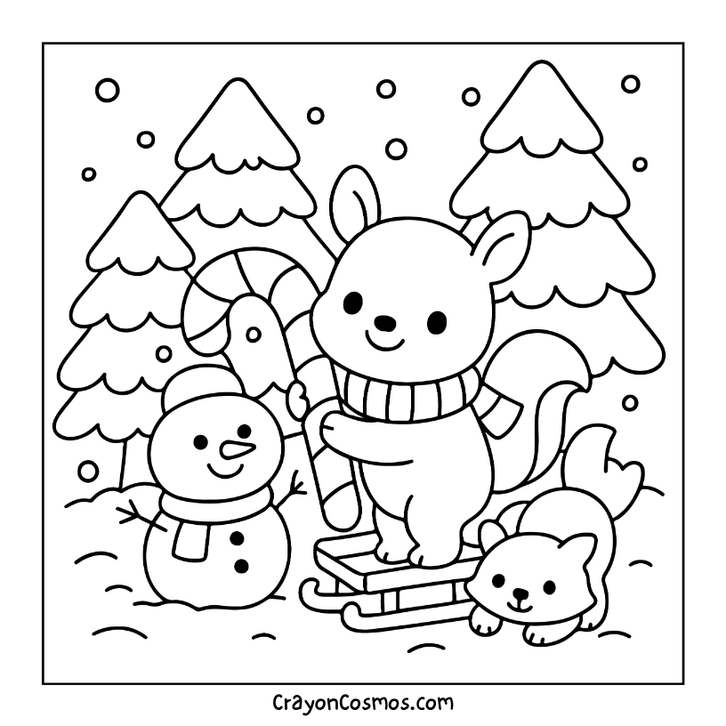 4.Squirrel-and-snowman-with-candy