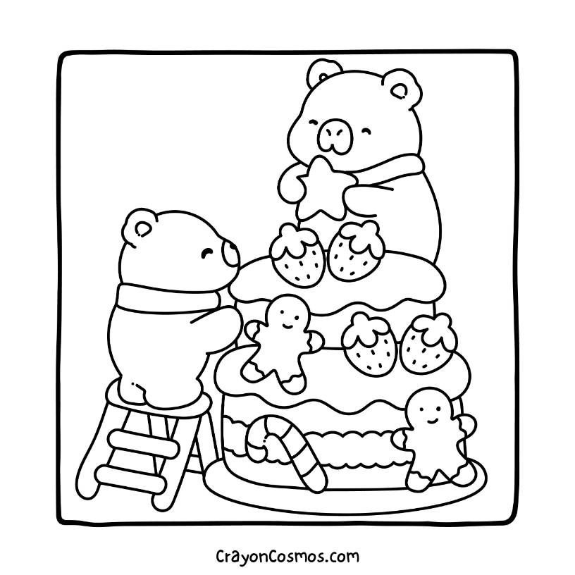 8.Capybaras-decorating-a-Christmas-cake