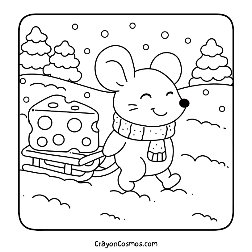8.Mouse-pulling-cheese-on-sled