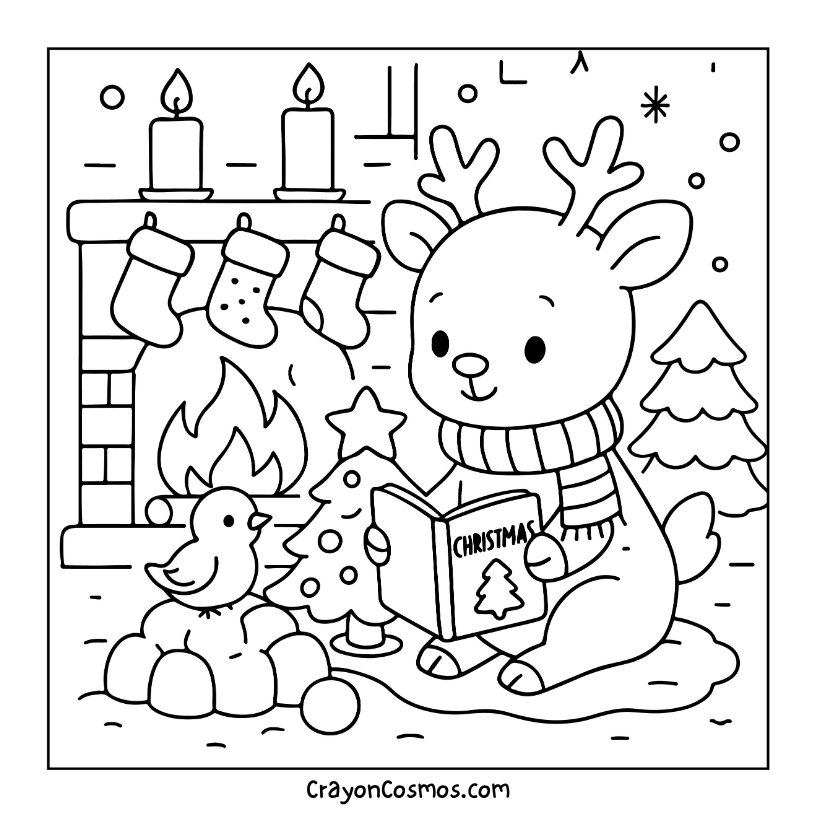 9.Reindeer-reading-by-fireplace