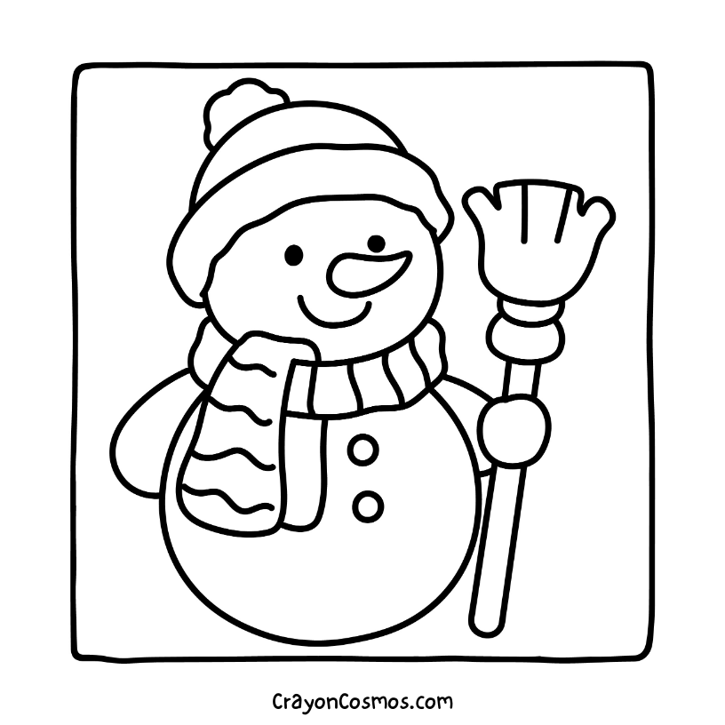 2.Snowman-holding-a-broom