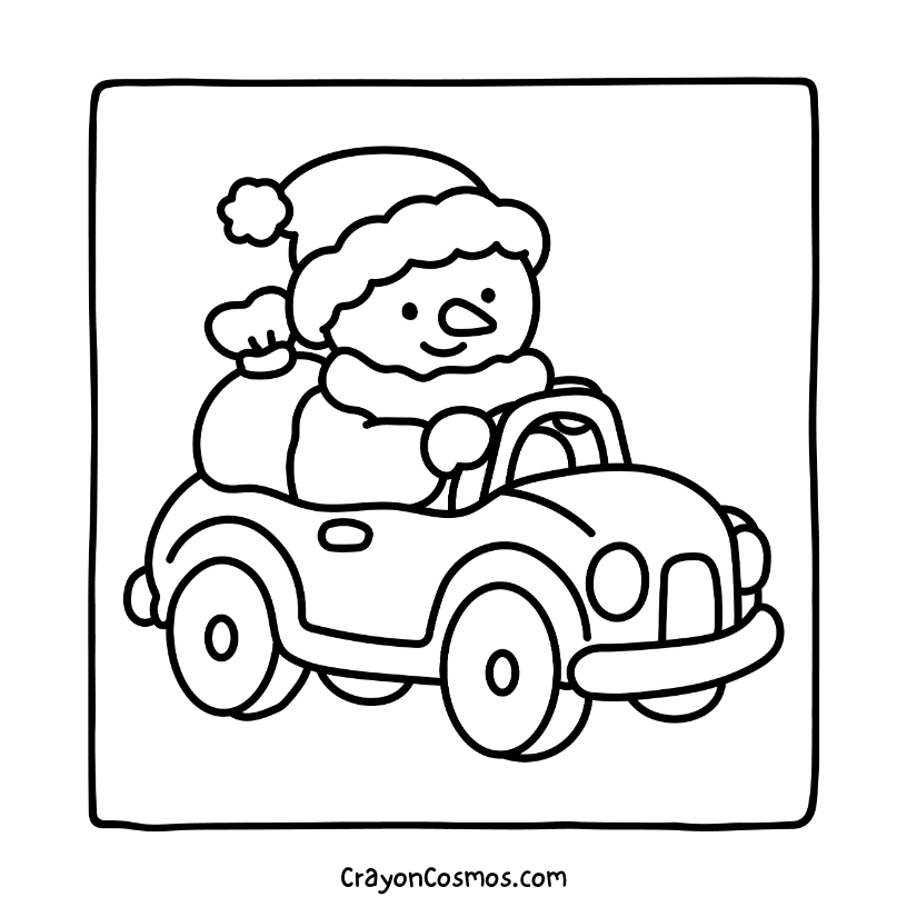9.Snowman-driving-a-car